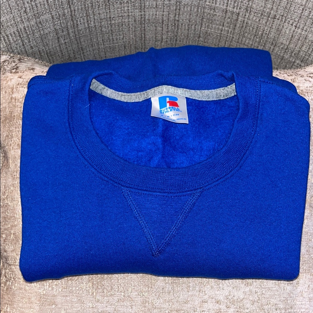 Russell Athletic Men's Crewneck Sweater in Vibrant Blue